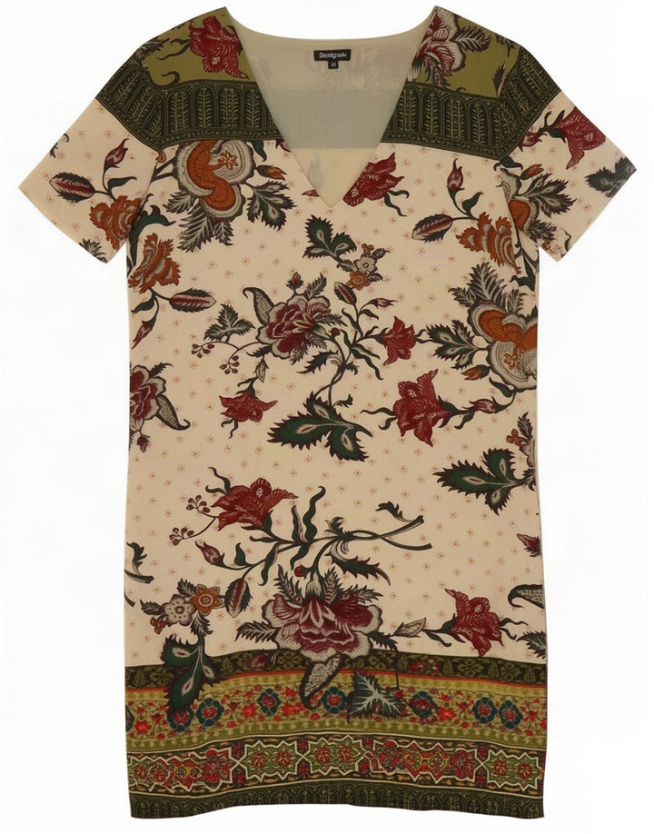 Abito a trapezio da donna Desigual EU 40 Poliestere floreale multicolore medio