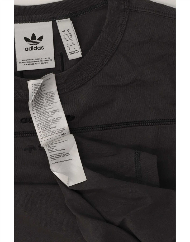 T-shirt Adidas da uomo Top Large in cotone grigio