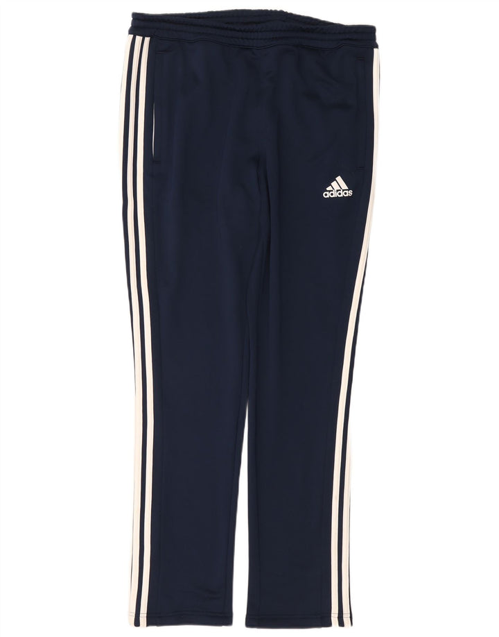 Pantaloni da tuta da uomo ADIDAS grandi in poliestere blu navy