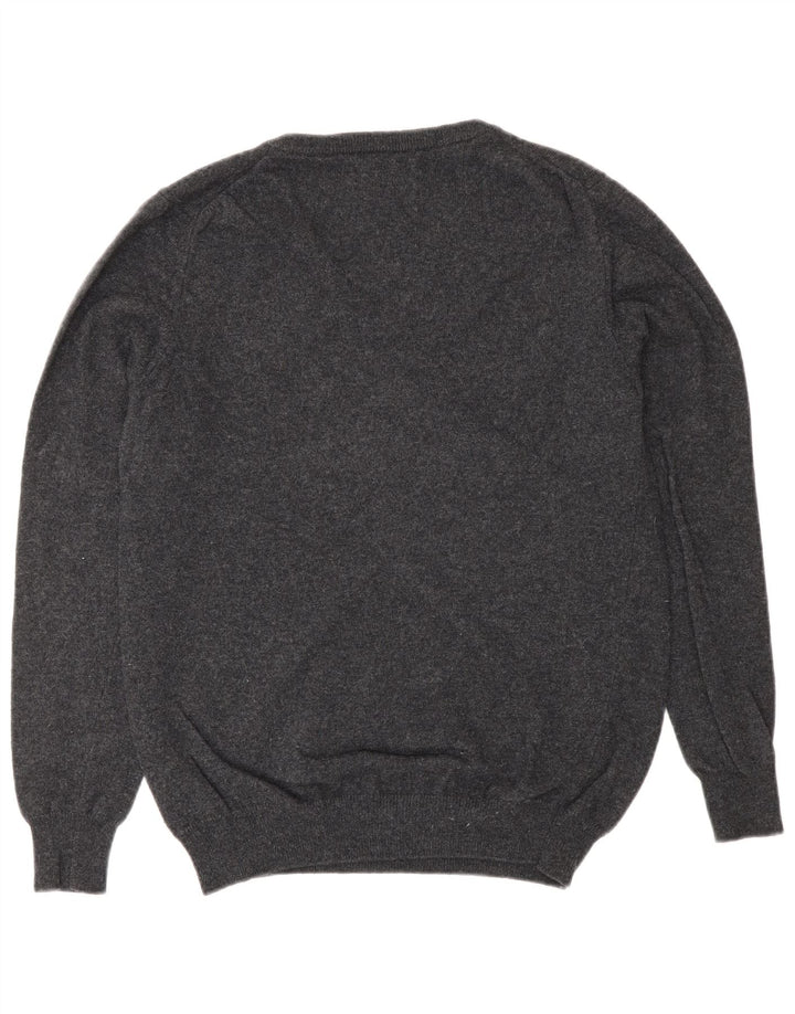 Maglione maglione con scollo a V da donna Gant UK 16 Lana d'agnello grigia grande
