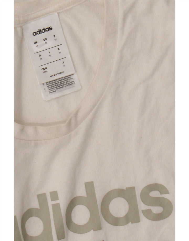 T-shirt grafica da uomo Adidas Top in cotone bianco medio