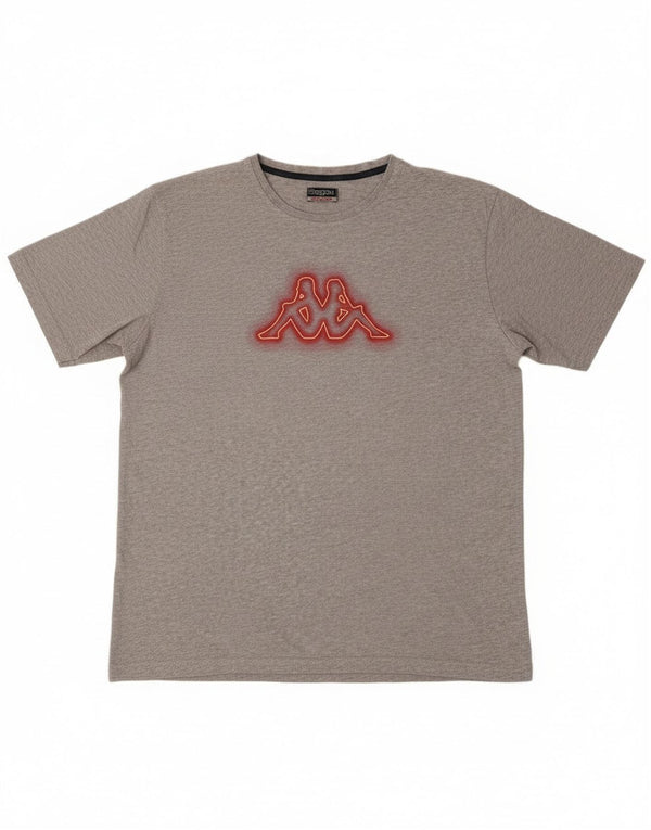 T-shirt grafica da uomo Kappa Top 2XL in cotone grigio
