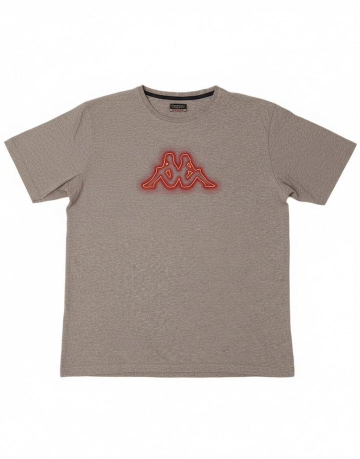 T-shirt grafica da uomo Kappa Top 2XL in cotone grigio