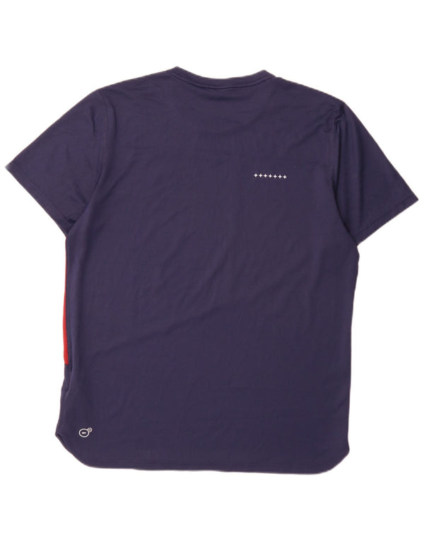 Puma T-shirt da uomo Top Large Blu Navy Colourblock in poliestere