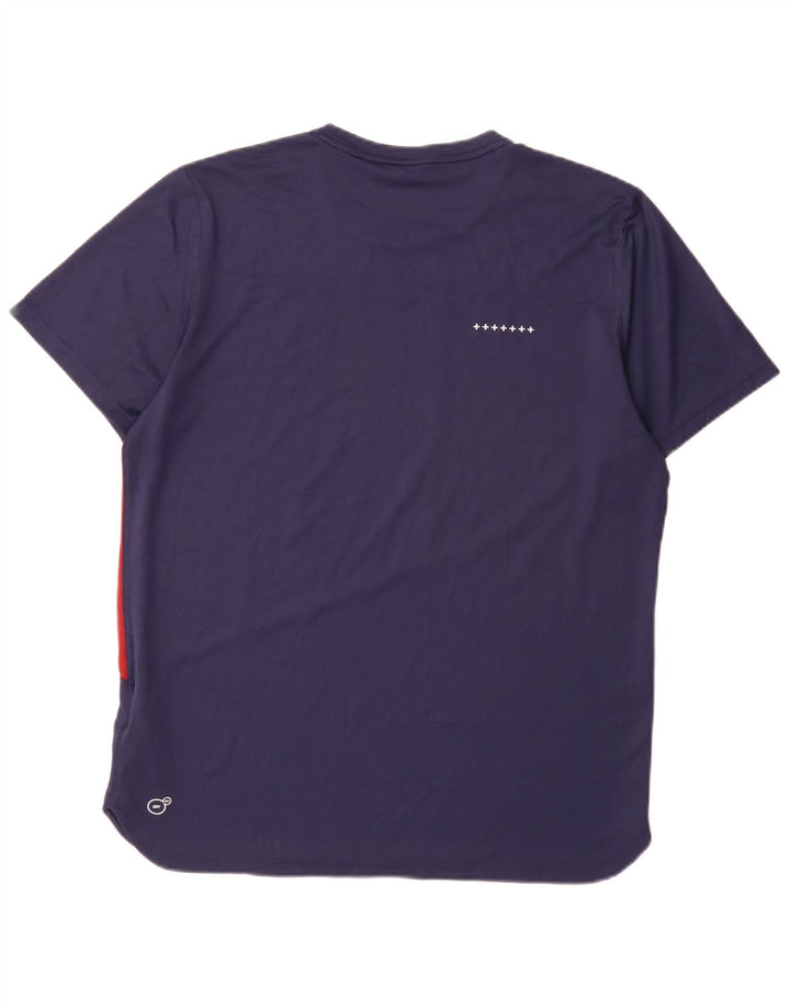 Puma T-shirt da uomo Top Large Blu Navy Colourblock in poliestere