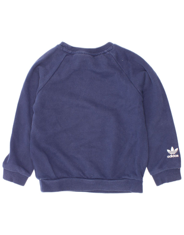 Felpa grafica da ragazzo Adidas 3-4 anni in cotone blu navy