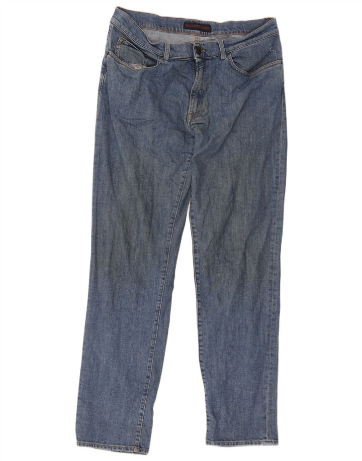 Jeans Straight Uomo Trussardi W36 L32 Blu Cotone