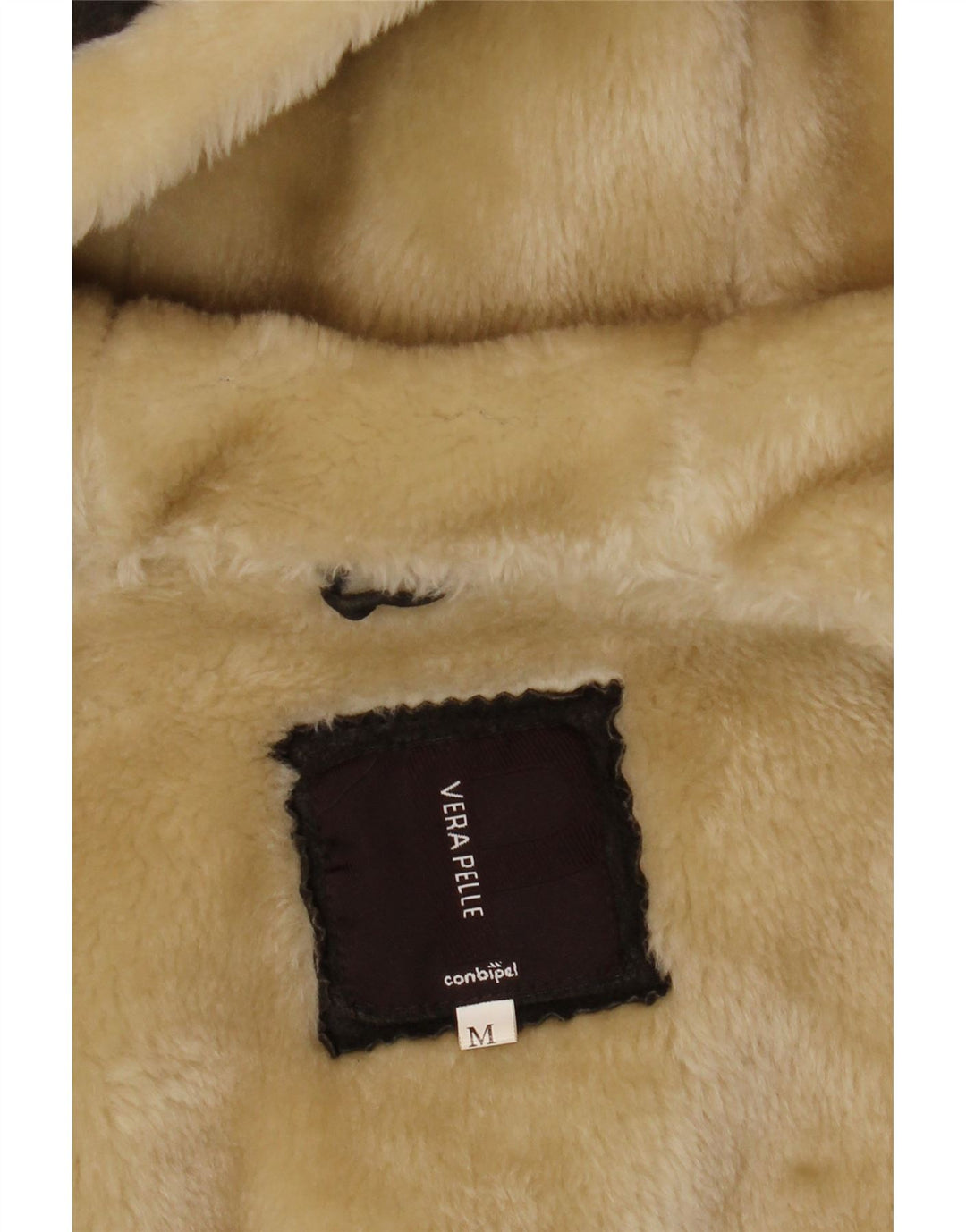 Giubbotto in shearling con cappuccio da donna Conbipel UK 14 in pelle grigio medio