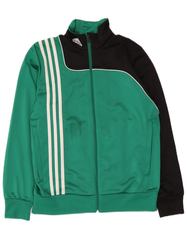 Giacca da tuta da ragazzo Adidas 13-14 anni color block verde