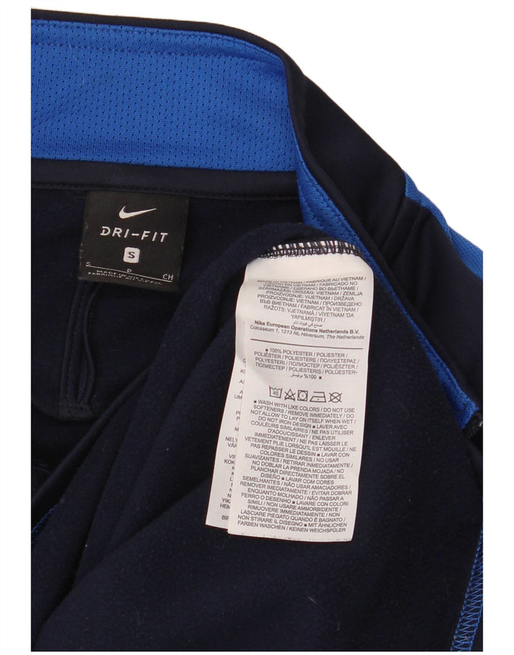 NIKE Tuta da uomo Dri Fit Pullover Top Small Blu Navy Colourblock