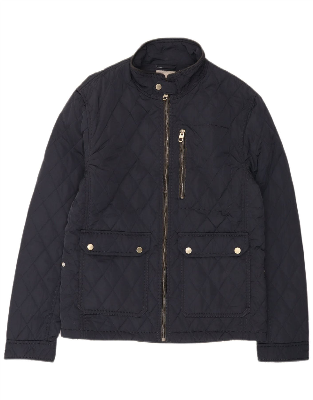 Giacca trapuntata da uomo Zara UK 40 grande in poliestere blu navy