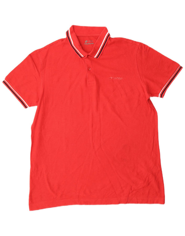 Polo da uomo Lotto Life XL in cotone rosso