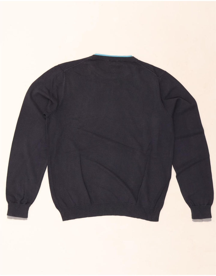 Maglione maglione girocollo da uomo Sun68 piccolo in cotone blu navy