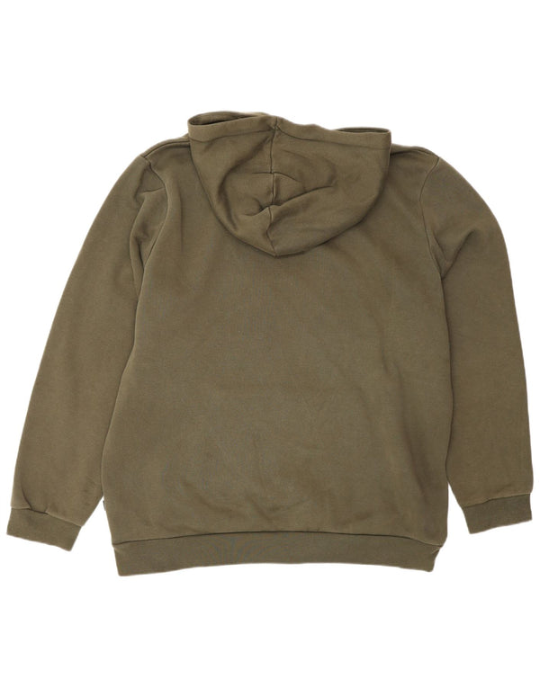 Felpa con cappuccio grafica da uomo Puma grande in cotone kaki