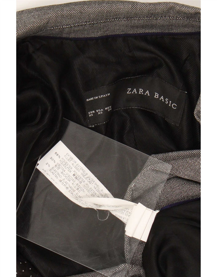 Giacca blazer a 1 bottone da donna Zara UK 6 XS poliestere grigio