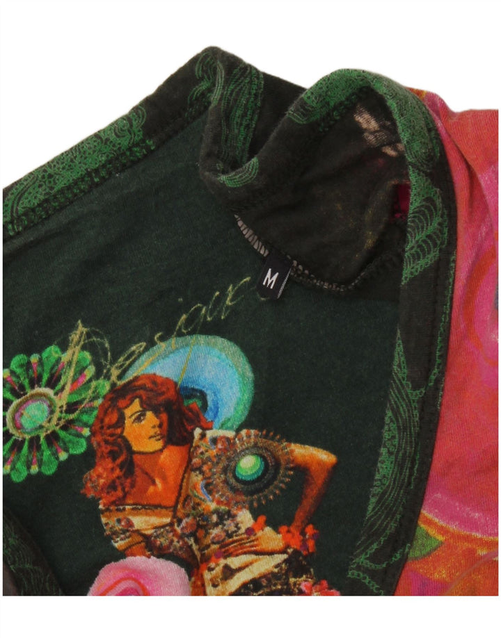 DESIGUAL Top grafico da donna manica lunga UK 12 medio multicolore floreale