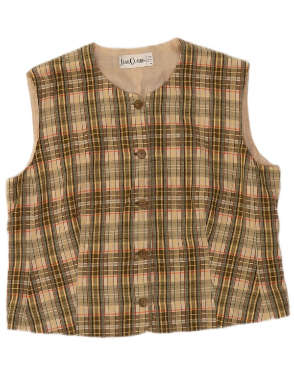 Gilet da donna Jean Claire UK 18 XL viscosa a quadri verdi