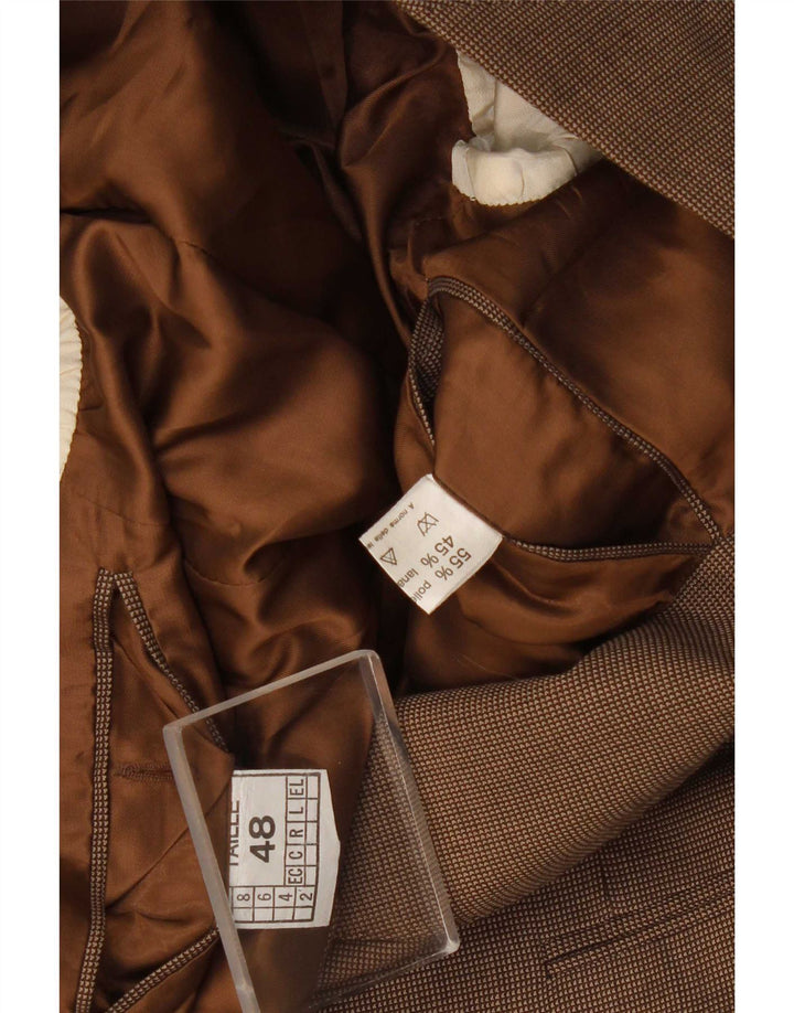 Giacca blazer vintage da uomo a 2 bottoni IT 48 poliestere marrone medio