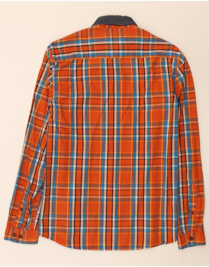 JACK & JONES Camicia da uomo in cotone a quadri arancione medio