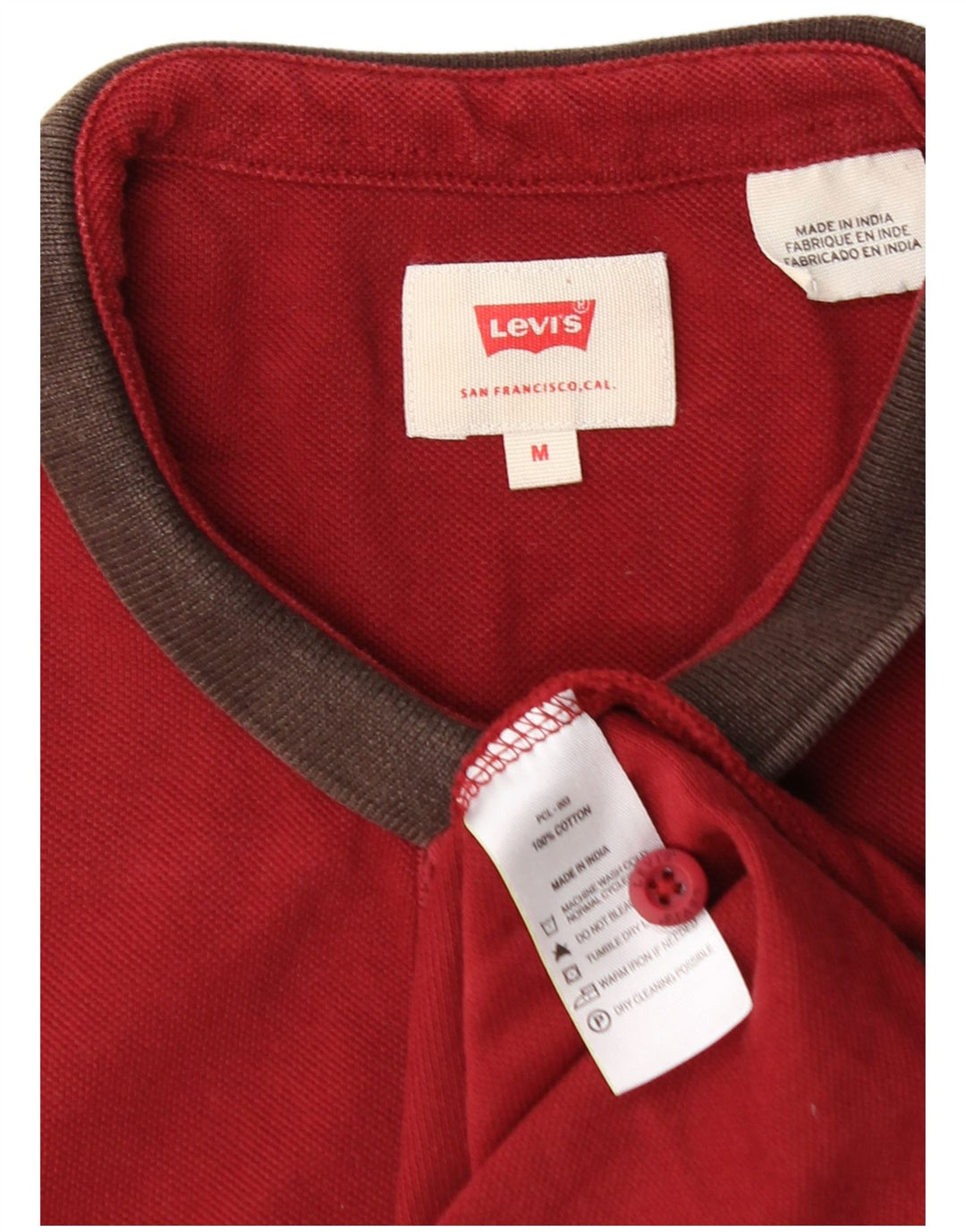 Polo Levi's da uomo in cotone color block rosso medio