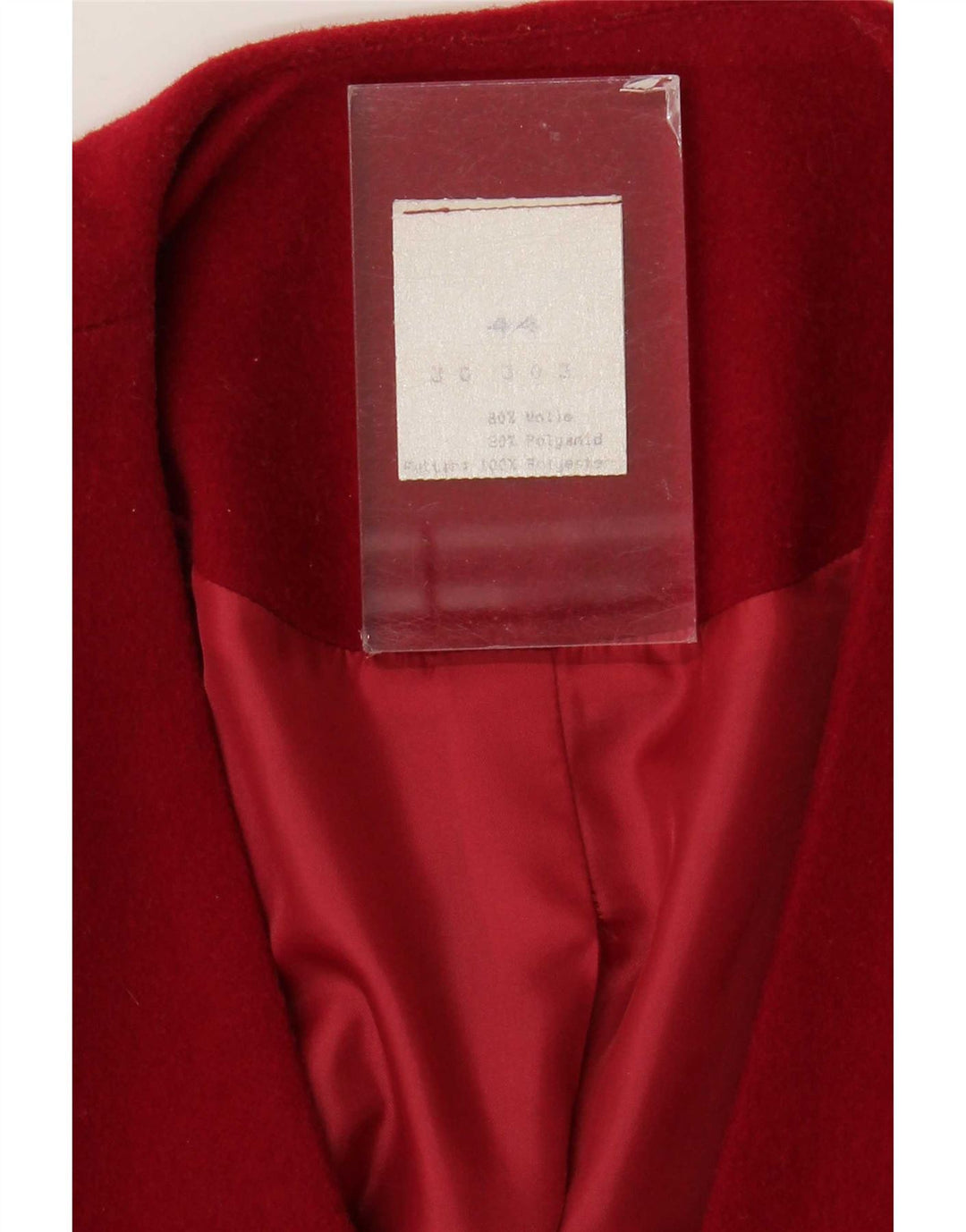 Giacca blazer corta da donna vintage a 3 bottoni IT 44 lana rossa media