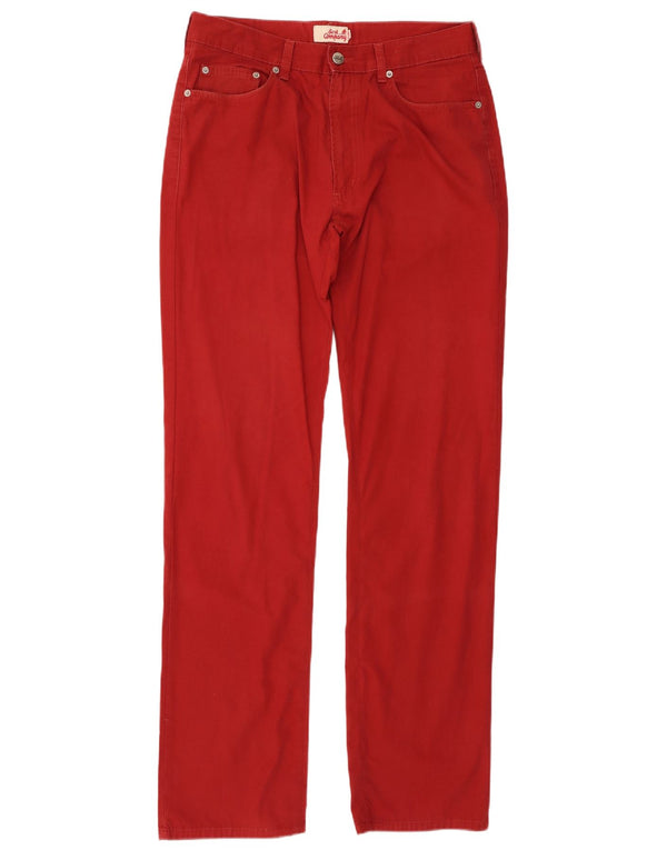 Pantaloni casual dritti da uomo Best Company W34 L34 cotone rosso
