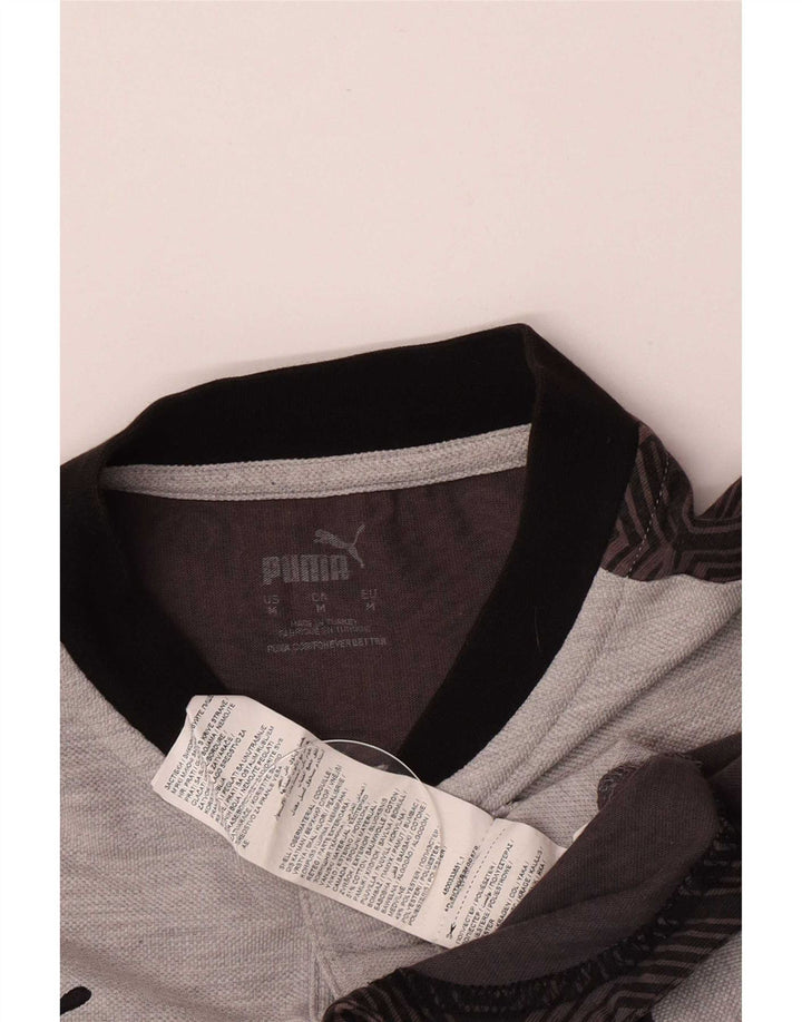 T-shirt grafica da uomo Puma Top in cotone color block grigio medio