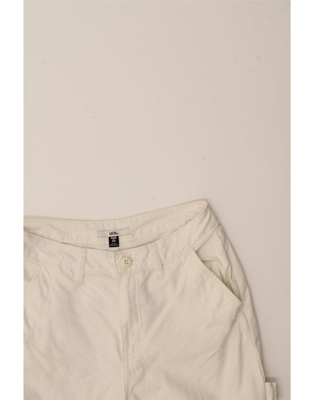 VANS Womens Straight Cargo Trousers W25 L28 White Cotton Vintage Vans and Second-Hand Vans from Messina Hembry 
