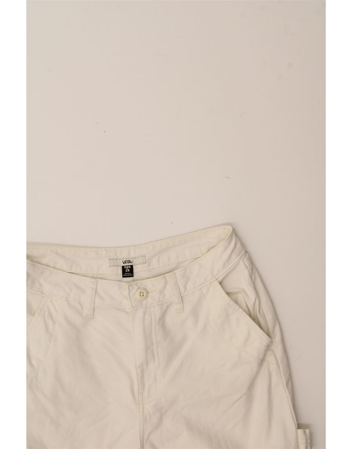 VANS Womens Straight Cargo Trousers W25 L28 White Cotton Vintage Vans and Second-Hand Vans from Messina Hembry 