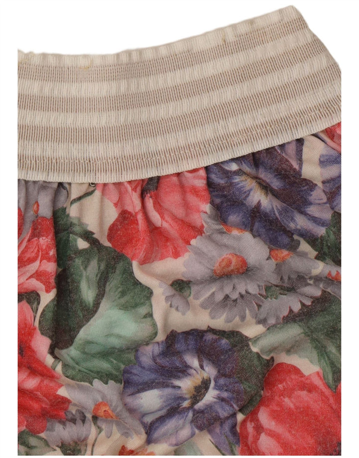 Gonna a trapezio da donna vintage W26 piccolo floreale multicolore