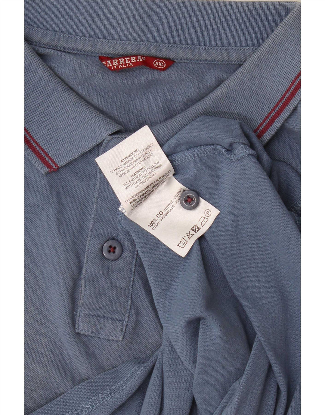 Polo da uomo Carrera 2XL in cotone a righe blu