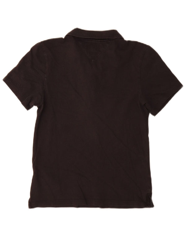Polo slim da donna Tommy Hilfiger UK 14 grande cotone nero