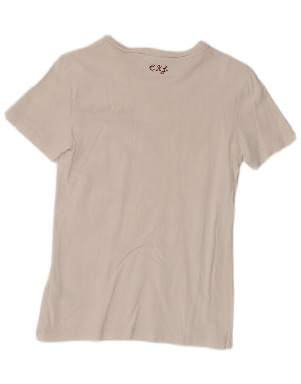 Maglietta da donna Calvin Klein Jeans Top UK 8 piccola in cotone bianco