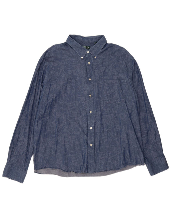 Camicia Ralph Lauren da uomo vestibilità regolare 2XL elastan floreale blu navy