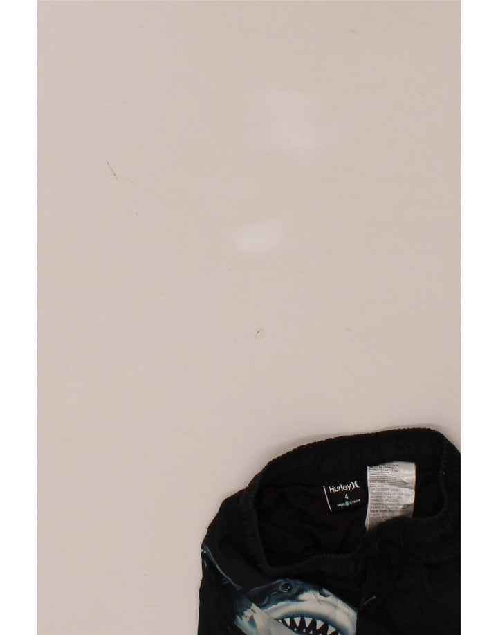 HURLEY Boys Graphic Swimming Shorts 3-4 Years  Black Polyester Vintage Hurley and Second-Hand Hurley from Messina Hembry 