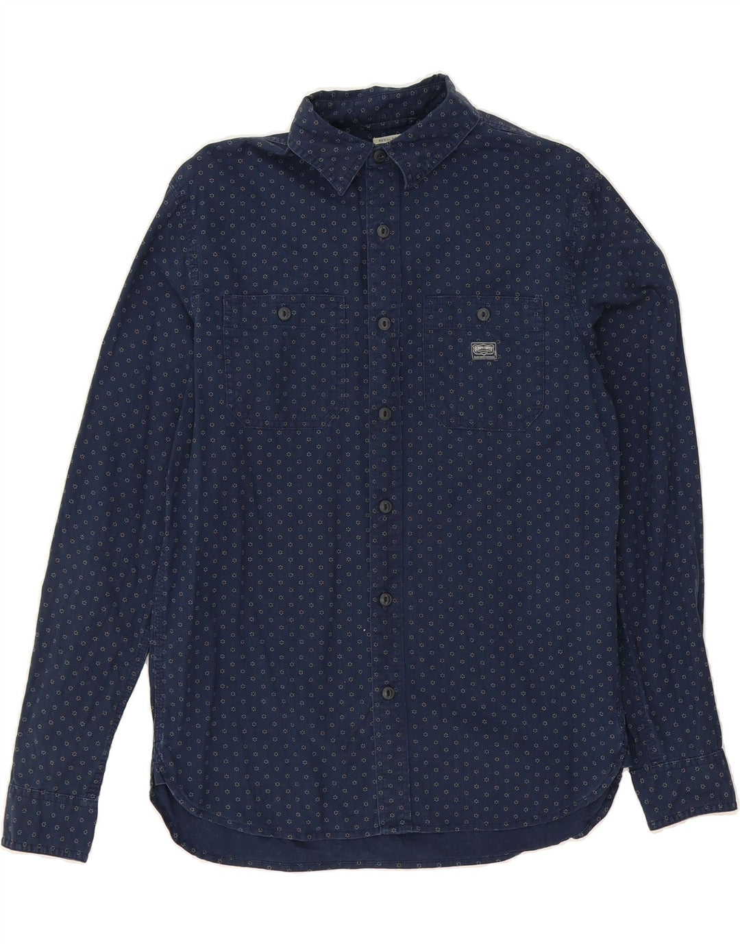RALPH LAUREN Mens Shirt Small Navy Blue Floral Cotton Vintage Ralph Lauren and Second-Hand Ralph Lauren from Messina Hembry 