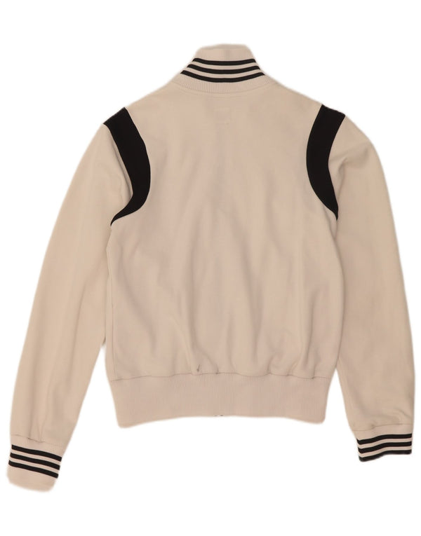 Giacca da tuta grafica da donna Adidas UK 10 Small White Colourblock