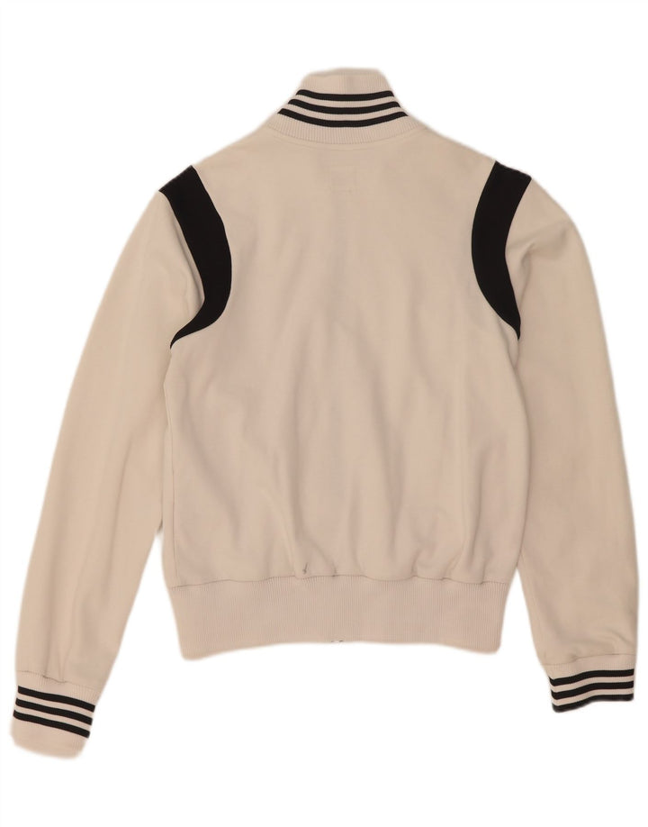 Giacca da tuta grafica da donna Adidas UK 10 Small White Colourblock