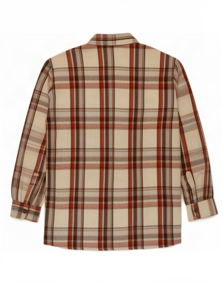 Camicia vintage da uomo in flanella taglia 16 grande cotone a quadri multicolore