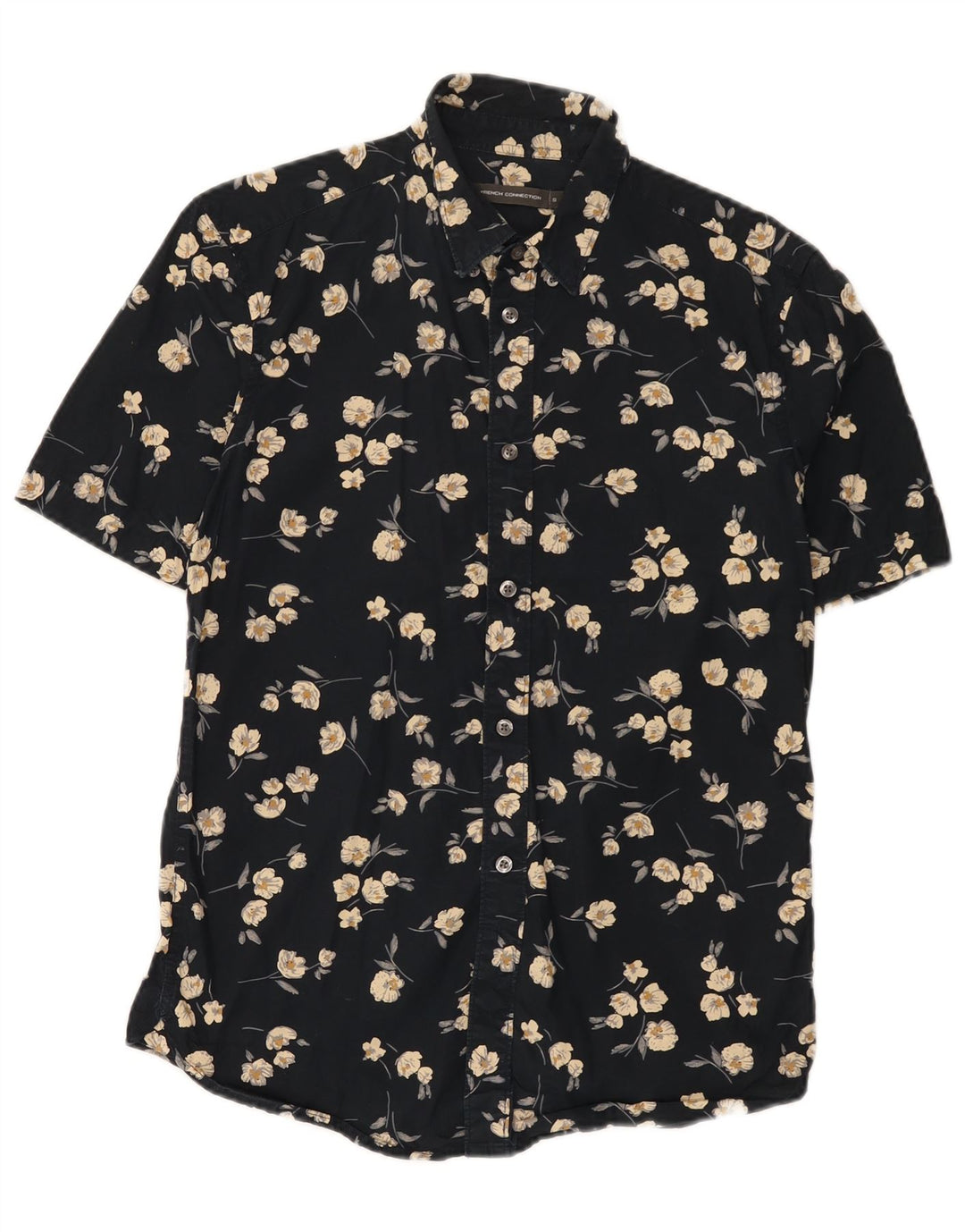 Camicia a maniche corte da uomo French Connection piccola hawaiana floreale nera