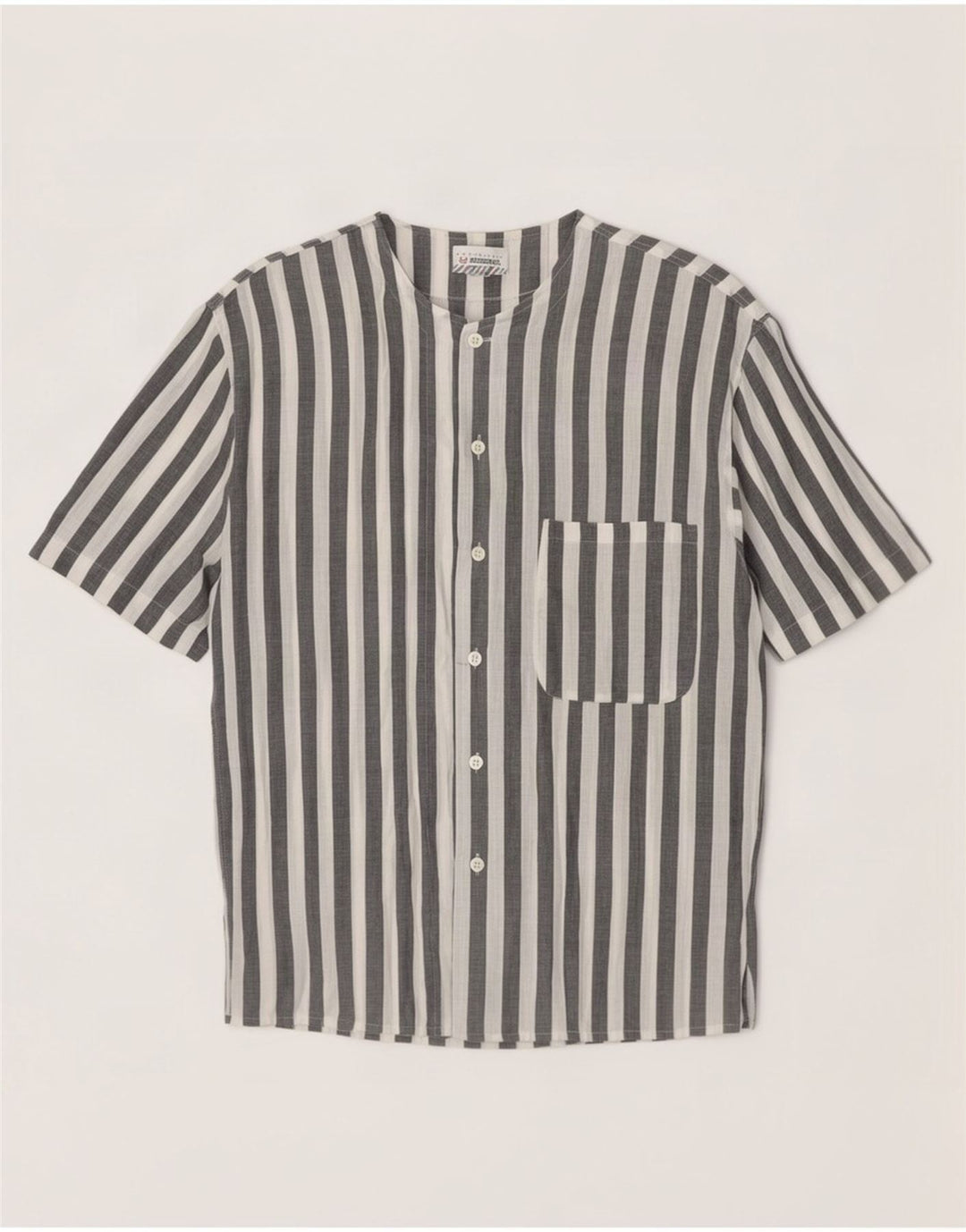Camicia da uomo a maniche corte Stefanel in cotone a righe bianche medie