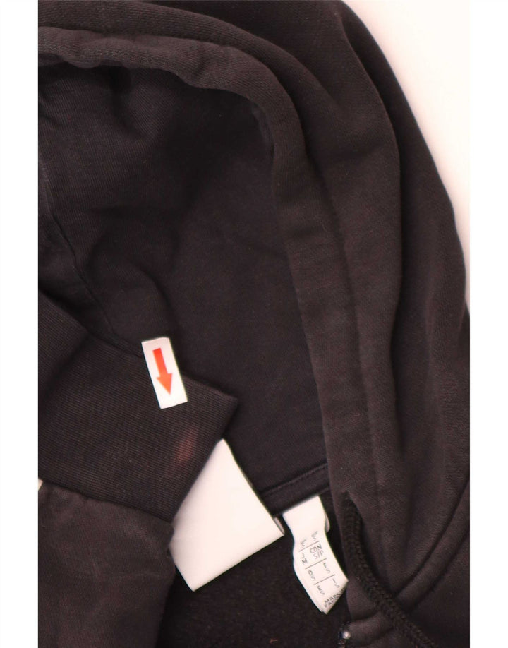 Maglione con cappuccio e zip Adidas da uomo piccolo in cotone nero