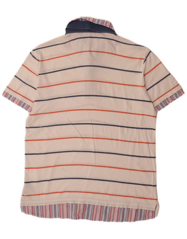 Polo Kappa Uomo XL Cotone Rigato Bianco