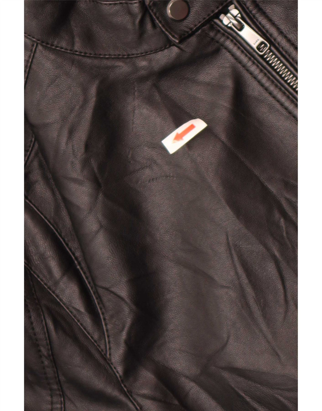 Giubbotto bomber da uomo in ecopelle Zara UK 40 grande poliestere nero