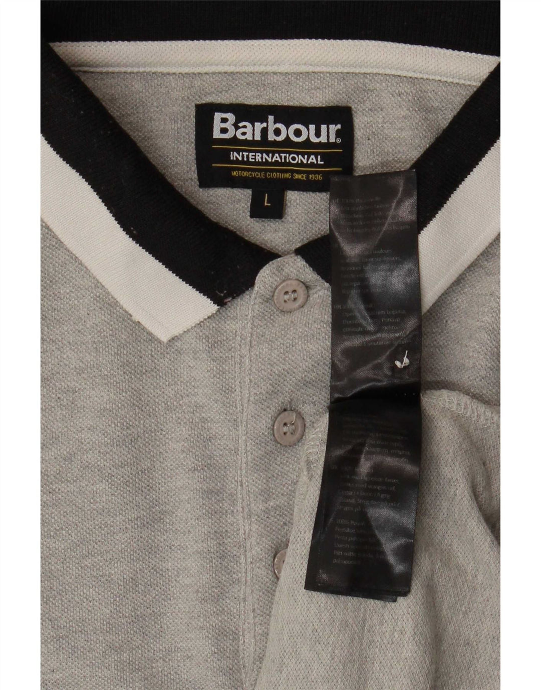 Polo da uomo Barbour grande in cotone color block grigio