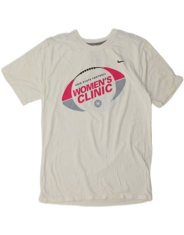 T-shirt grafica da donna NIKE Top UK 14 cotone bianco medio