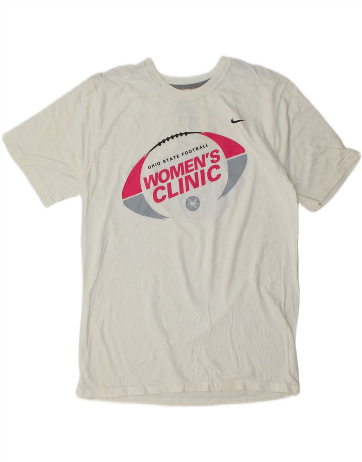 T-shirt grafica da donna NIKE Top UK 14 cotone bianco medio