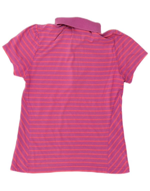 Polo da donna Puma UK 12 cotone a righe viola medio