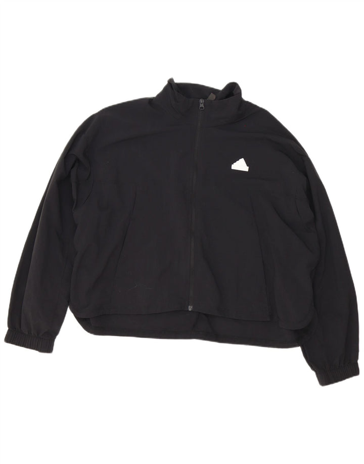 Giacca da tuta oversize da donna Adidas UK 12/14 Medium Nero