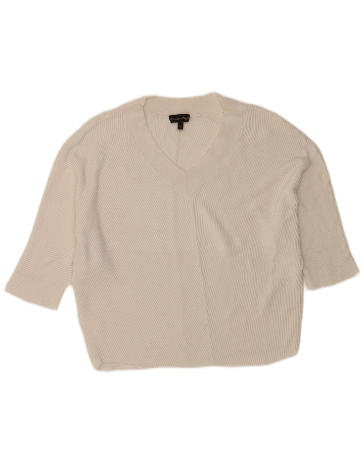 Maglione da donna con scollo a V corto oversize Phase Eight da donna UK 10 piccolo bianco
